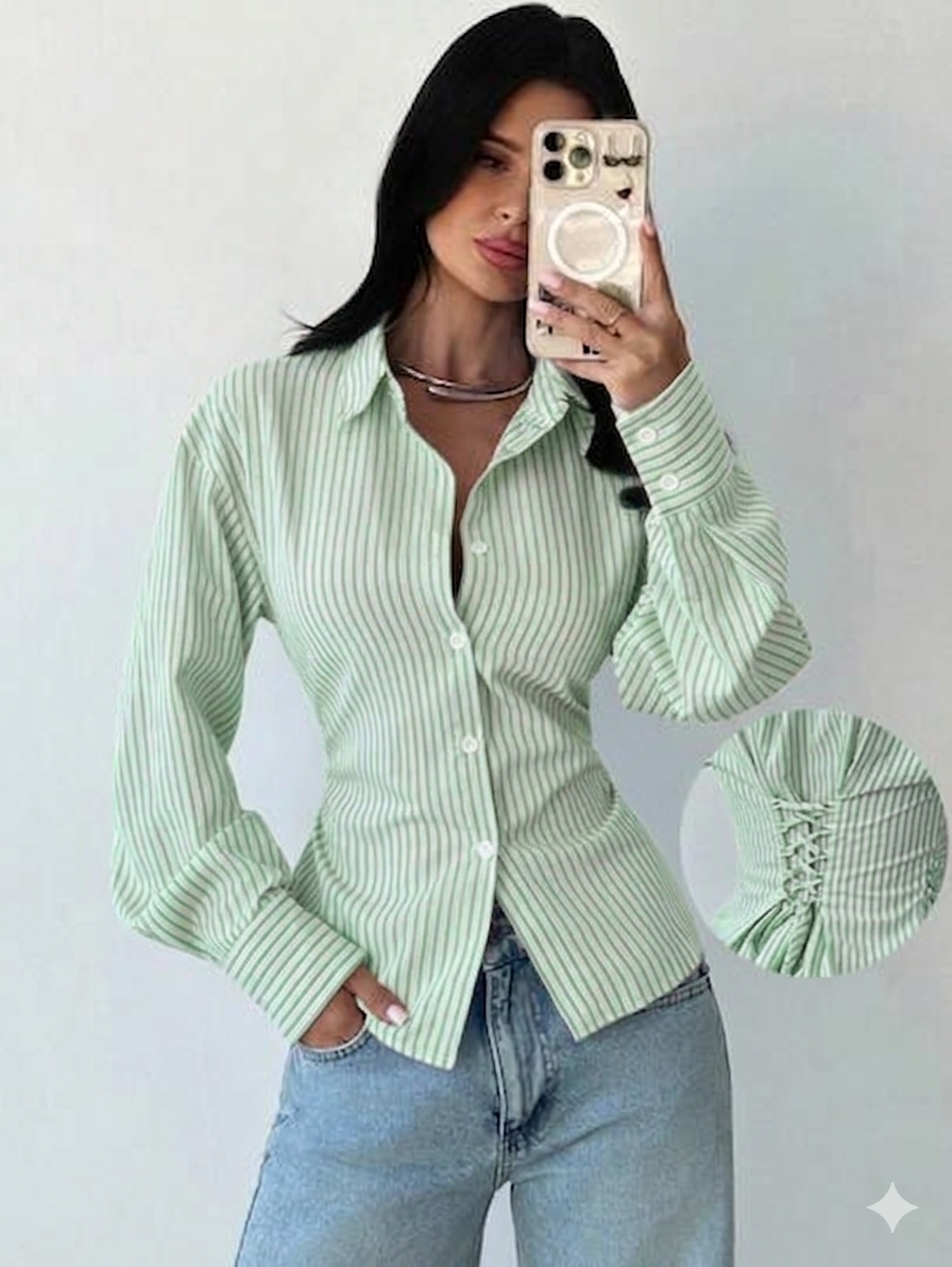 Chemise corset à rayures – Image 4
