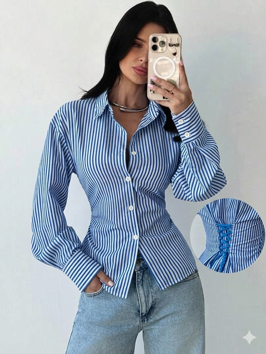 Chemise corset à rayures – Image 5