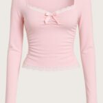 Lace détail fitted blouse