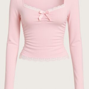 Lace détail fitted blouse