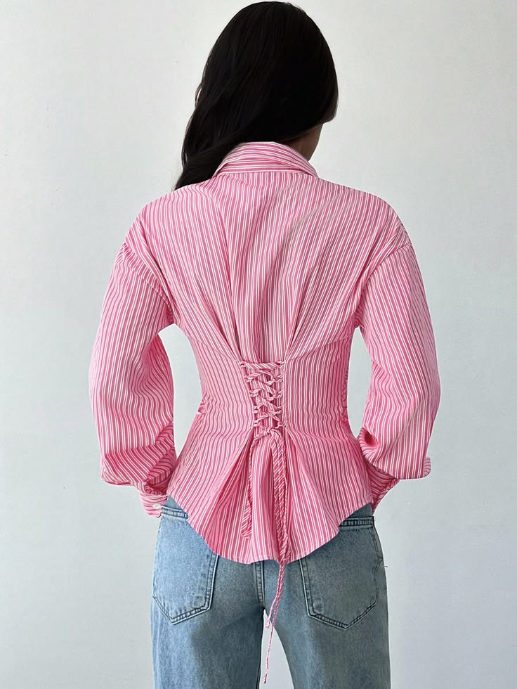 Chemise corset à rayures – Image 6