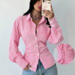 Chemise corset à rayures