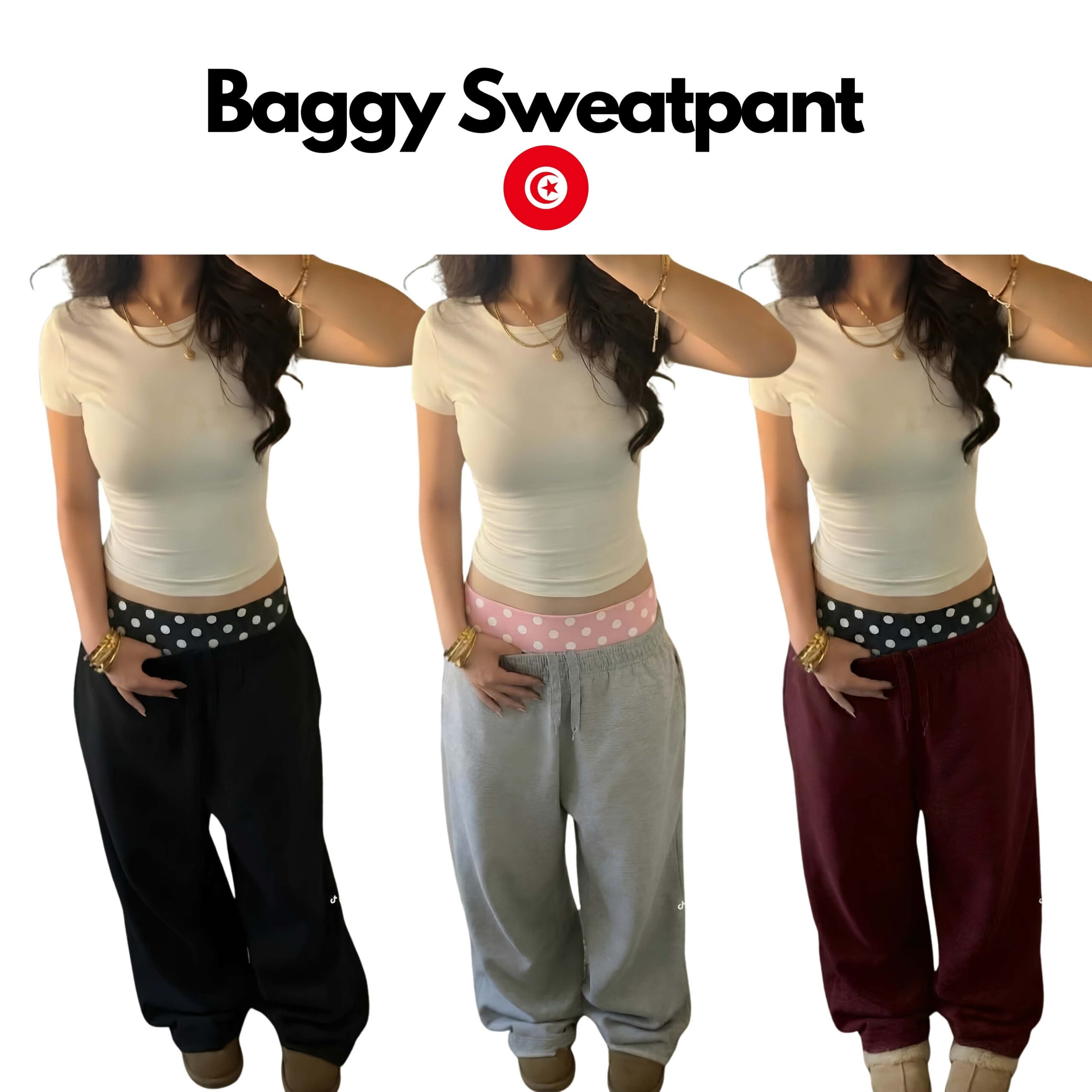 Baggy sweatpant polka dots
